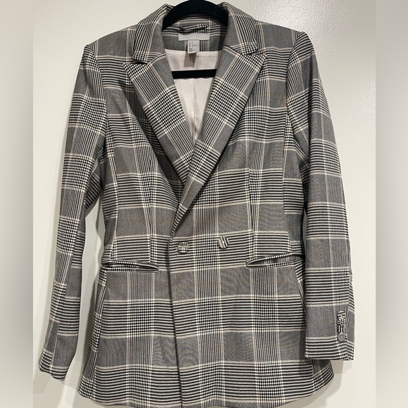 Double Bre asted Checkered Blazer Size 4 - Picture 2 of 8